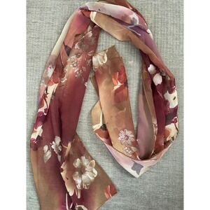 Floral Print Sheer Scarf Lightweight  Feminine Romantic